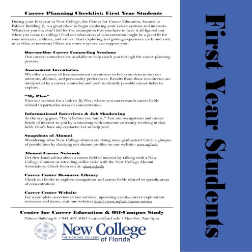 First Year Resources