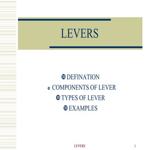 Levers in Physiotherapy