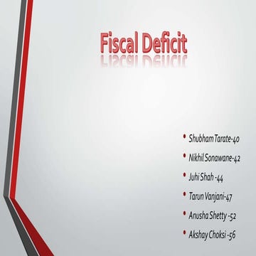 Fiscal  deficit