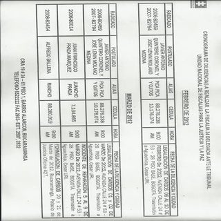 CRONOGRAMA DE DILIGENCIA DE LA FISC...