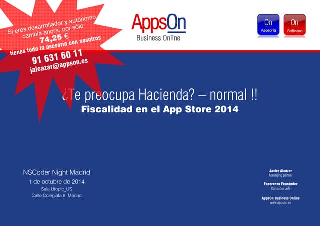 Fiscalidad en el app store 2014