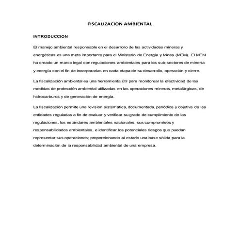 Fiscalizacion ambiental