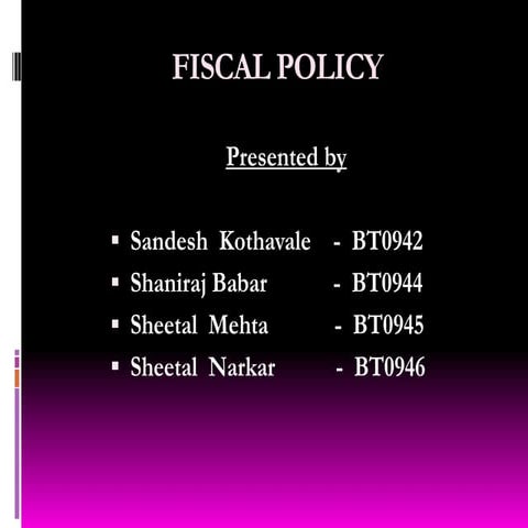 Fiscal Policy