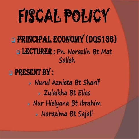 Fiscal Policy & Inflation