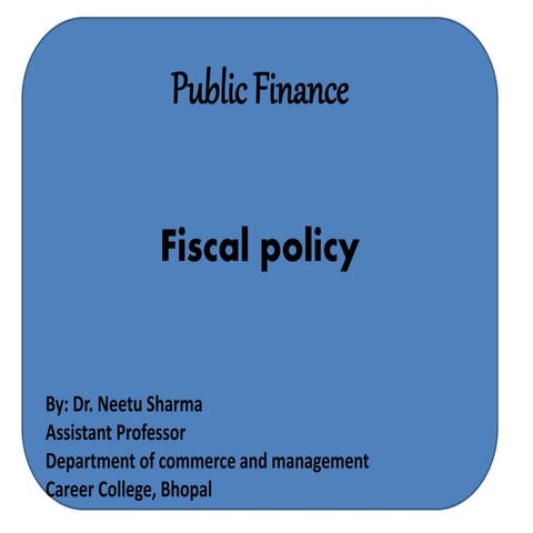 Indian Fiscal policy | PPTX