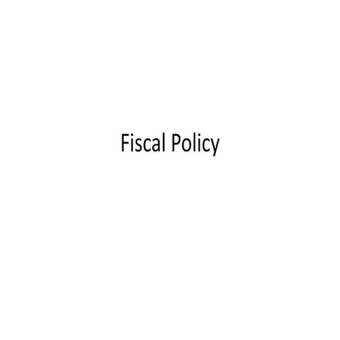 Fiscal policy updated