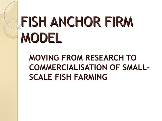 Fish anchor firm model  fishmart limited