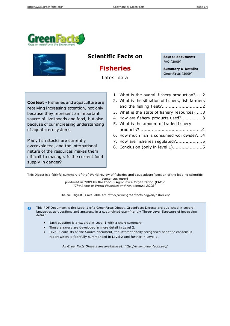 Scientific Facts on Fisheries