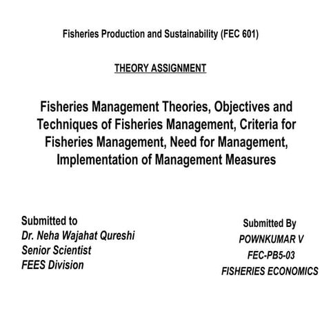 Management of fish production | PPT