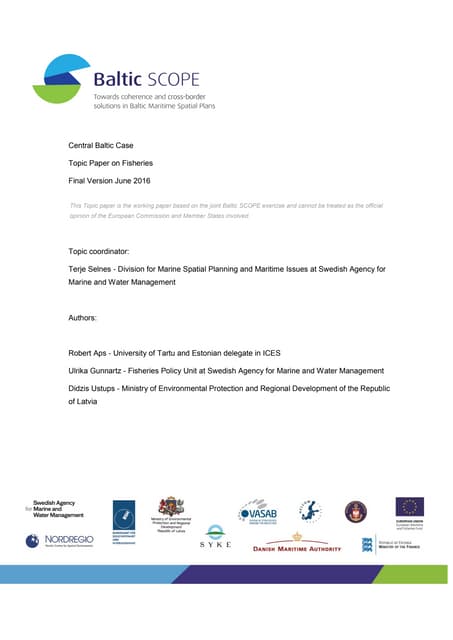 Topic paper (Central Baltic Case) -...