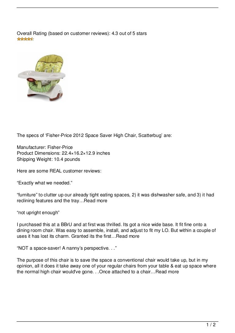 fisher price safe saver high chair