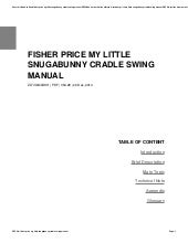fisher price snugabunny swing manual
