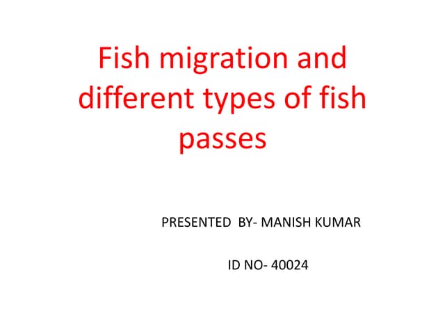 Fish migration and fish passes