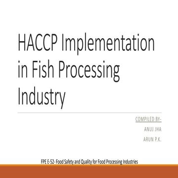 HACCP Implementation in Fish Processing Industry
