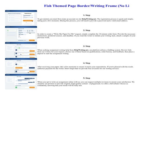 Fish Themed Page BorderWriting Frame (No Li