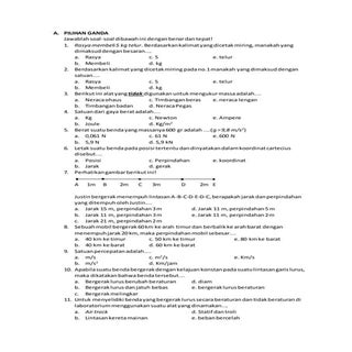 Soal UAS Fisika kelas x