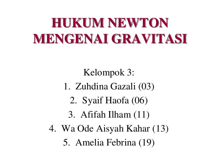 Fisika Kelas Xi Sma Hukum Newton Tentang Gravitasi