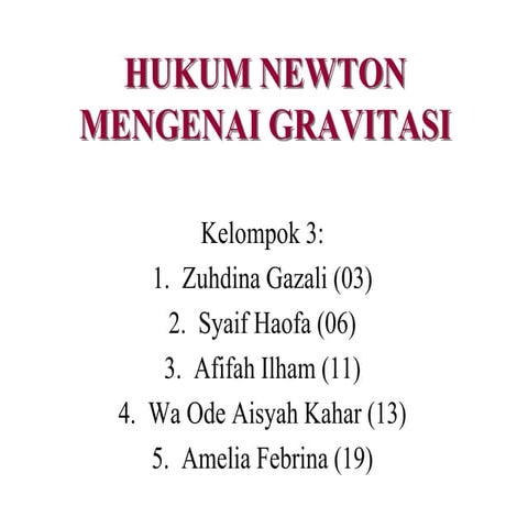 Fisika kelas xi SMA Hukum Newton Tentang Gravitasi