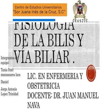 Fisiologia de bilis y via biliar