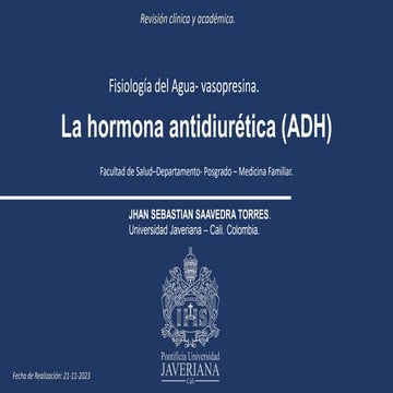 Fisiología del Agua- vasopresina, ADH