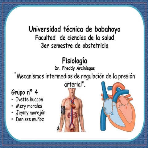 MECANISMOS INTERMEDIOS DE REGULACIÓN DE LA PRESIÓN ARTERIAL | PPTX ...