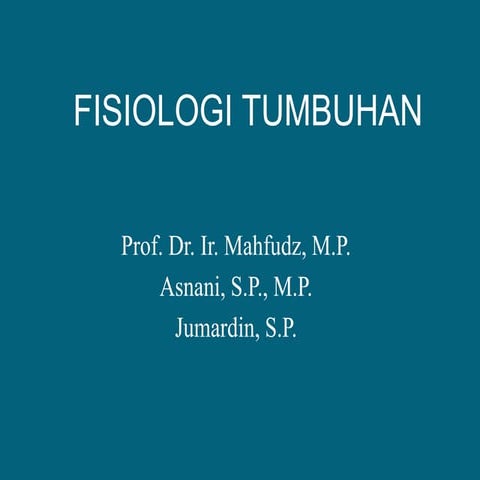 Fisiologi Tumbuhan