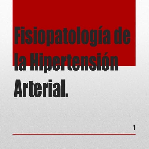 Fisiopatología de la hipertensión arterial