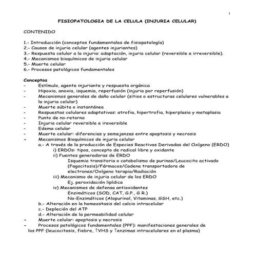 Fisiopatologia De La Celula (
