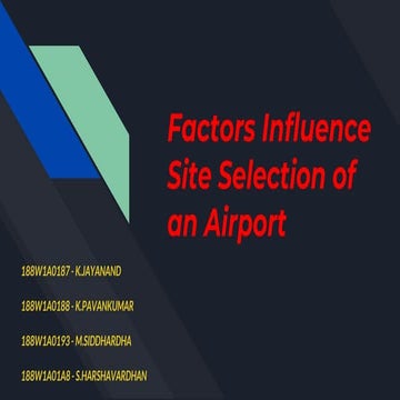 Factors influence site selection of an airport