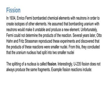 Fission and fusion