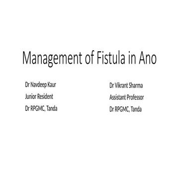 Fistula in Ano general surgery presentation