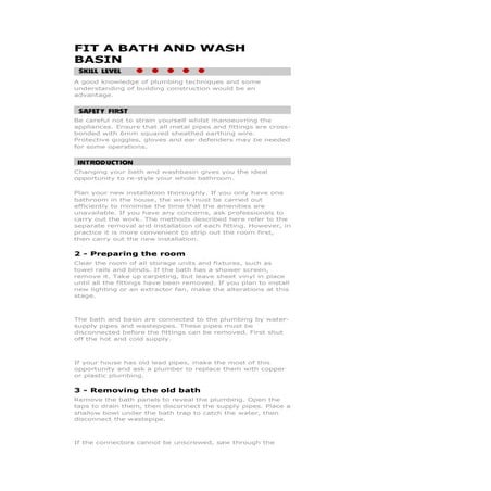 Fit a bath and wash basin