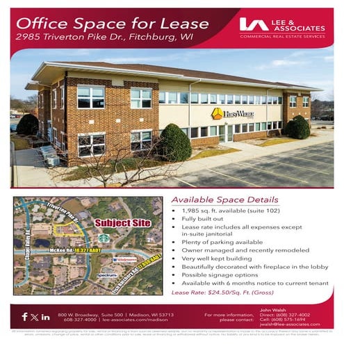 Office Space for Lease - 2985 Triverton Pike Dr., Fitchburg, WI | PDF