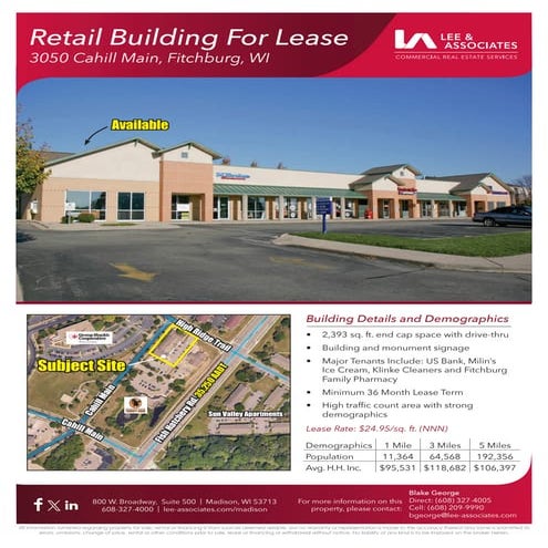 Retail Building For Lease - 3050 Cahill Main, Fitchburg, WI | PDF