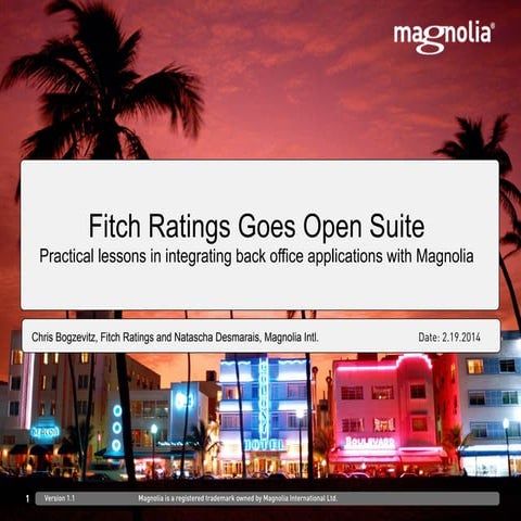 Fitch Ratings Goes Open Suite
