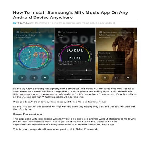 How To Install Samsung’s Milk Music App On Any Android Device Anywhere