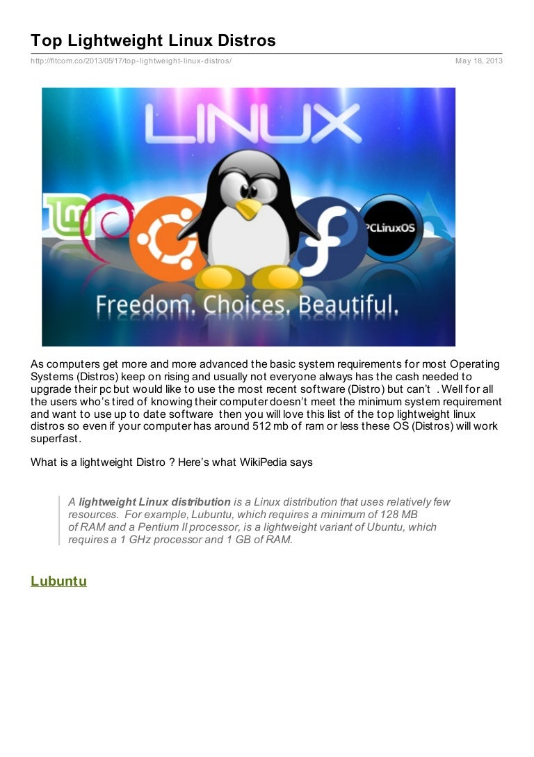 Lightweight linux distro - wolfvast