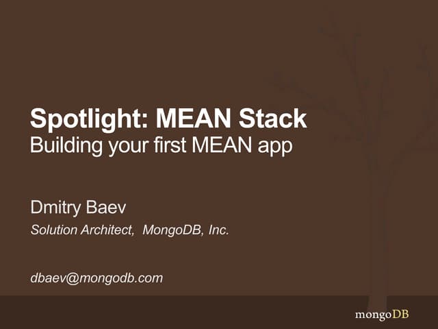 Building your first MEAN application