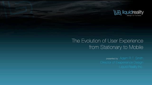 FITC Mobile 09 Presentation: UX From Stationary To Mobile