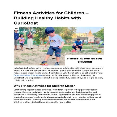fitness activities for children with CurioBoat | PDF