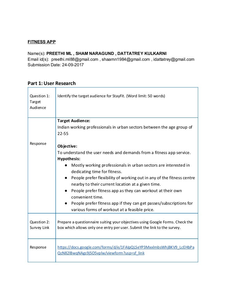 Fitness app case study