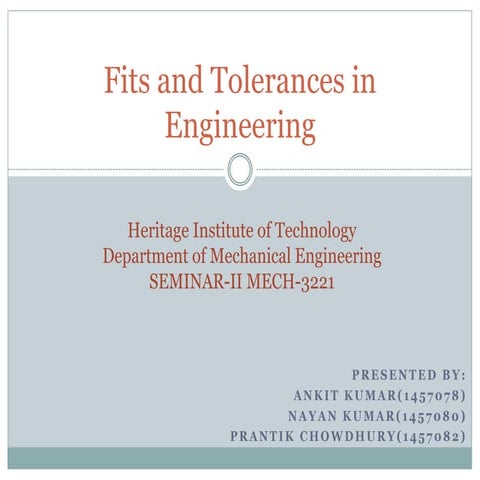 Fits and tolerances in engineering