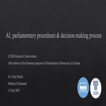 AI, parliamentary procedures and decision-making process