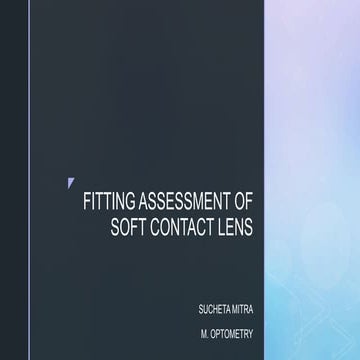 Fitting assessment of soft contact lens