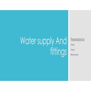 Sanitary Fittings -  Building services