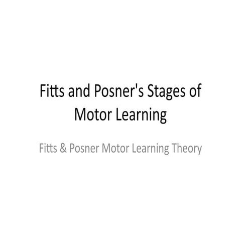 Understanding Fitts and Posner's Three Stages of Motor Learning for ...
