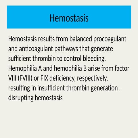 Antihemophilic Factor (Helixate FS) | PPTX