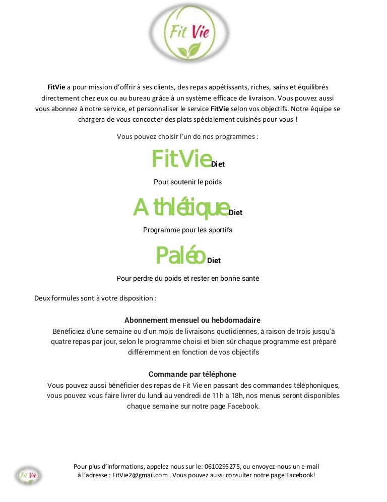 Fit Vie Concept Et Prix