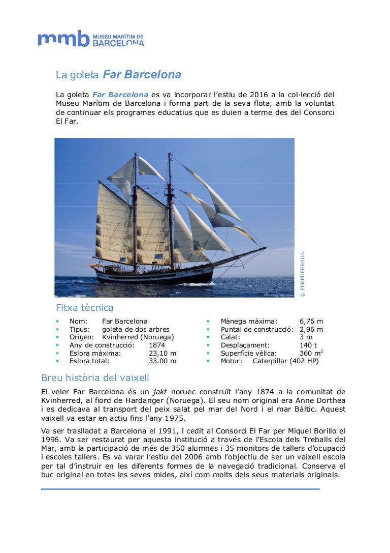 Fitxa tècnica Far Barcelona