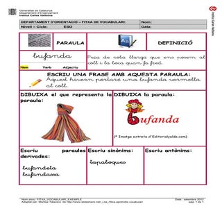 Fitxa vocabulari exemple